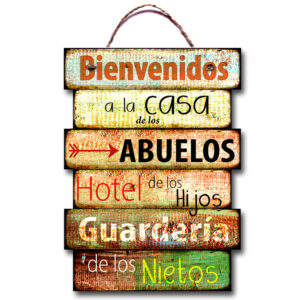 Carteles Vintage Abuelos  S3 29X40cm con soga