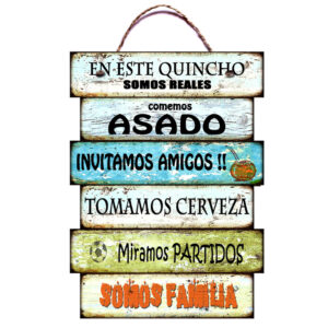 Carteles Vintage Quincho chicos S2 20X30cm con soga