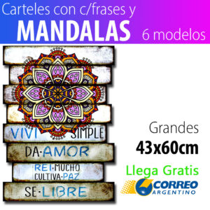Carteles Frases Mandalas 43x60 cm