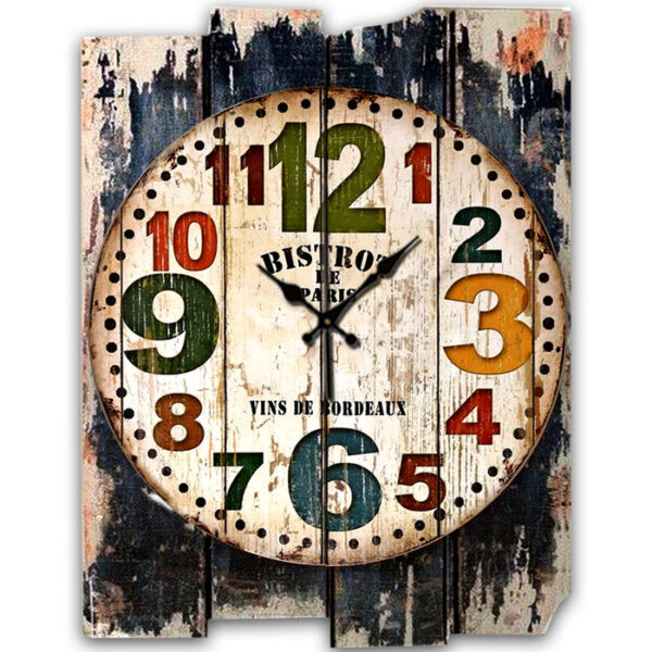 reloj rustico numeros color