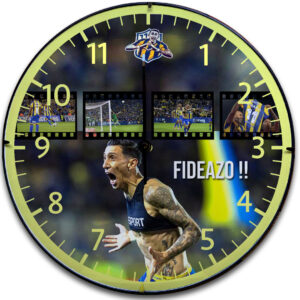 Reloj de pared Ángel Di María Fideazo 30 cm Rosario Central