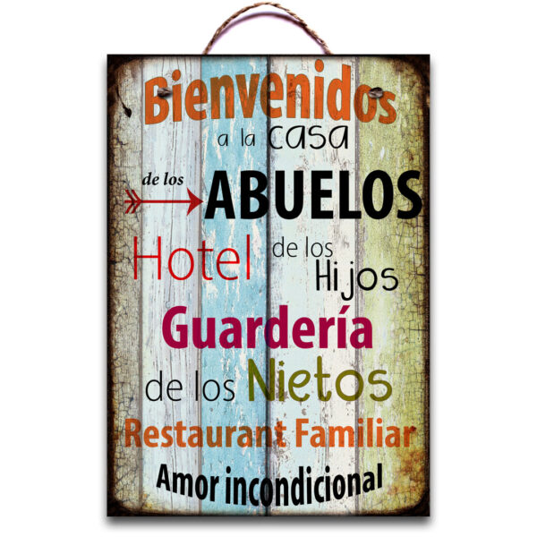 Cartel recto Abuelos 30x43cm vintage - Imagen 4
