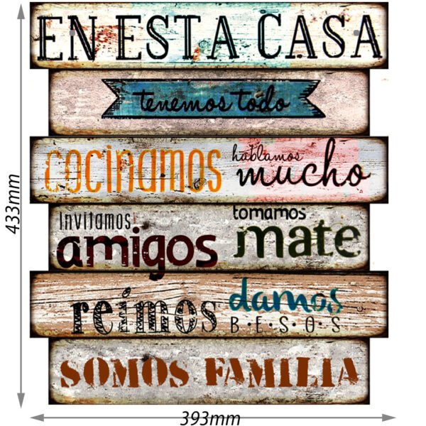 Cartel C2 En esta Casa 43x45cm vintage - Imagen 2