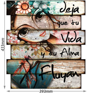 Cartel C2 Tu Vida y tu Alma Fluyan 43x45cm vintage