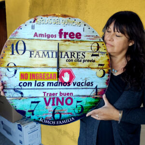 Reloj de Pared Gigante Reglas del Quincho 60 cm de diám.