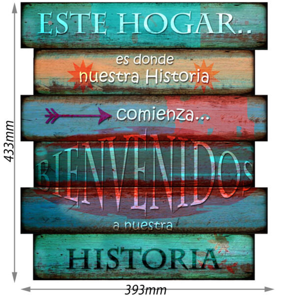 Cartel C2 En esta Casa 43x45cm vintage - Imagen 4