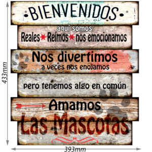 Cartel C2 Amamos las Mascotas 43x45cm vintage