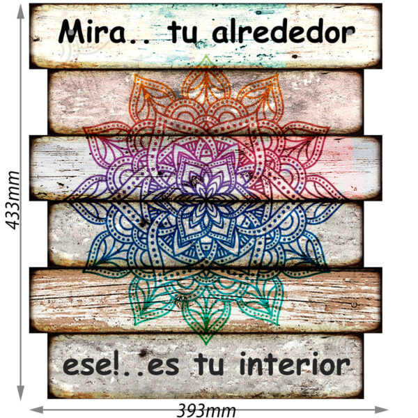 Cartel C2 Mandala 43x45cm vintage - Imagen 5