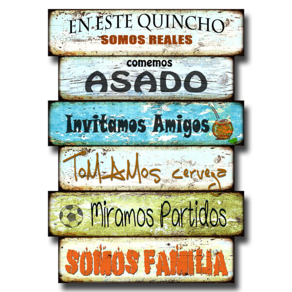 Cartel Grande Reglas del Quincho 43x60 cm - Imagen 4