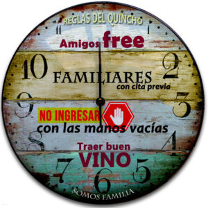 Reloj de Pared Quincho vidrio