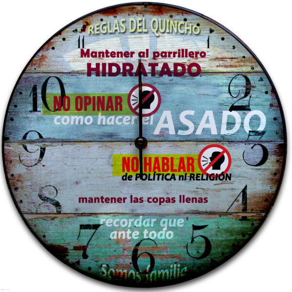 Reloj de Pared Quincho No hablar de POLÍTICA